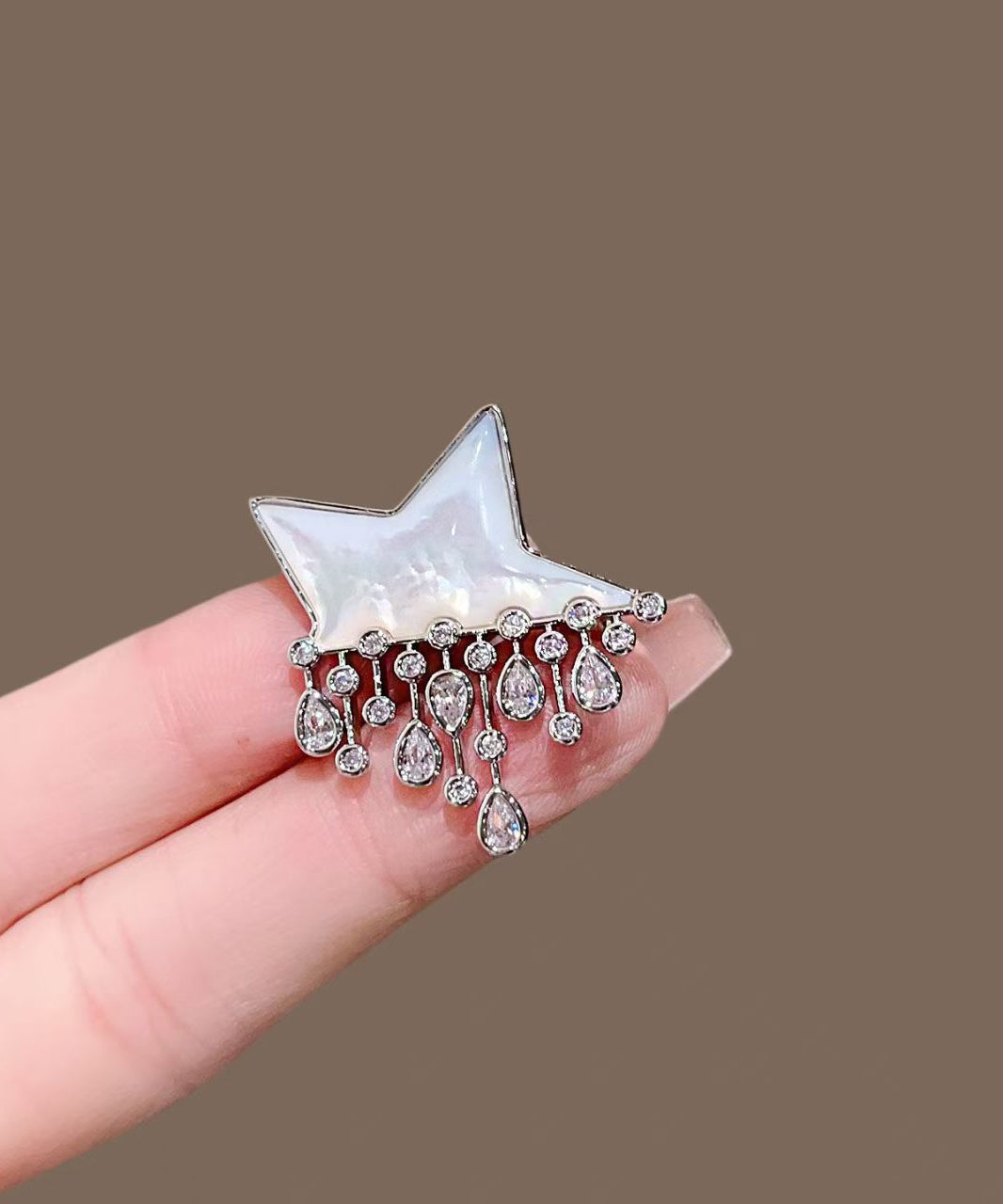 Fine Purple Copper Zircon Star Tassel Hairpin