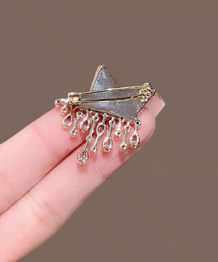 Fine Purple Copper Zircon Star Tassel Hairpin