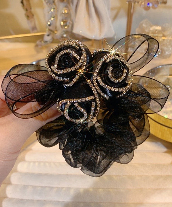 Fine Purple Tulle Zircon Rose Hair Band