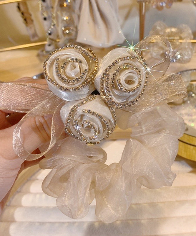 Fine Purple Tulle Zircon Rose Hair Band