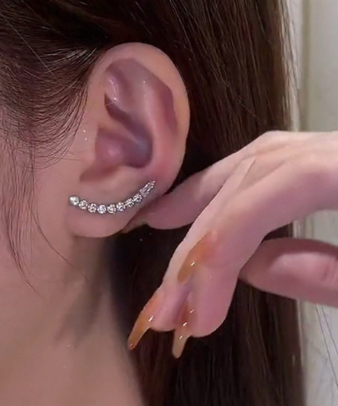 Fine Silk Alloy Zircon Tassel Two Ways To Wear Drop Earrings