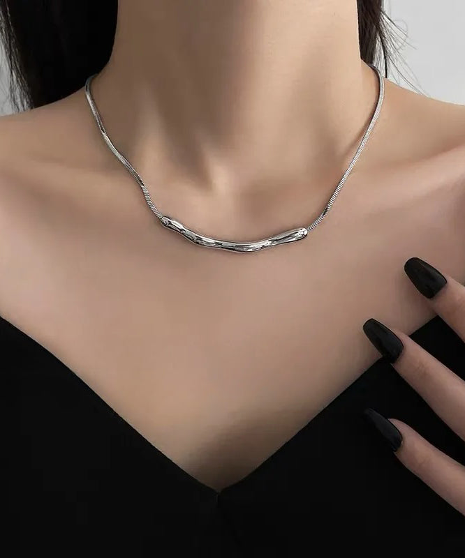 Fine Silk Copper Asymmetrical Wrinkled Necklace