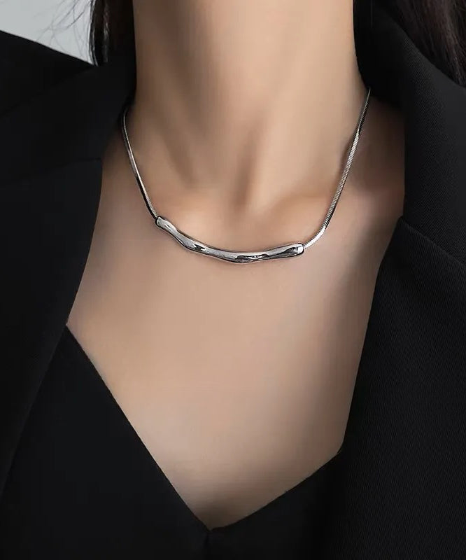 Fine Silk Copper Asymmetrical Wrinkled Necklace