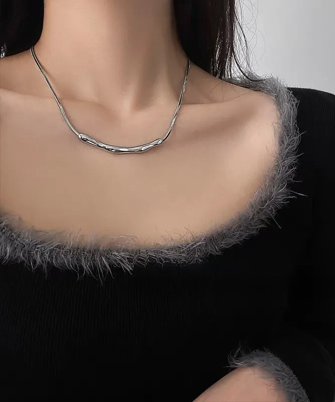 Fine Silk Copper Asymmetrical Wrinkled Necklace