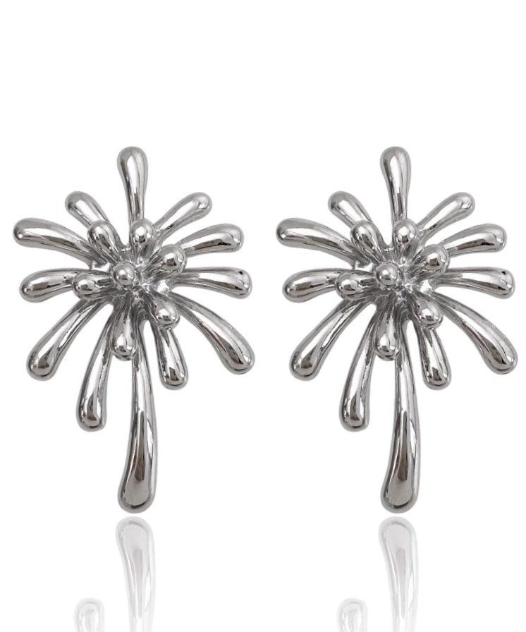 Fine Silk Copper Overgild Fireworks Stud Earrings