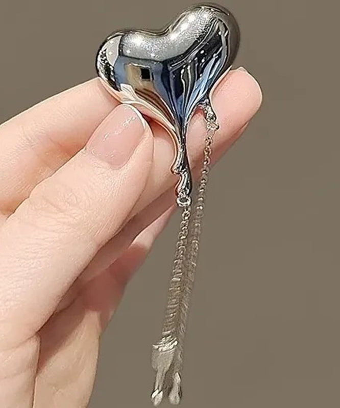 Fine Silk Metal Love Chain Tassel Brooches