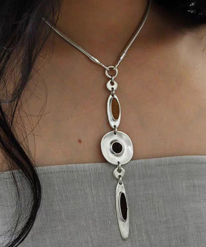 Fine Silk Stainless Steel Leather Water Droplet Pendant Necklace