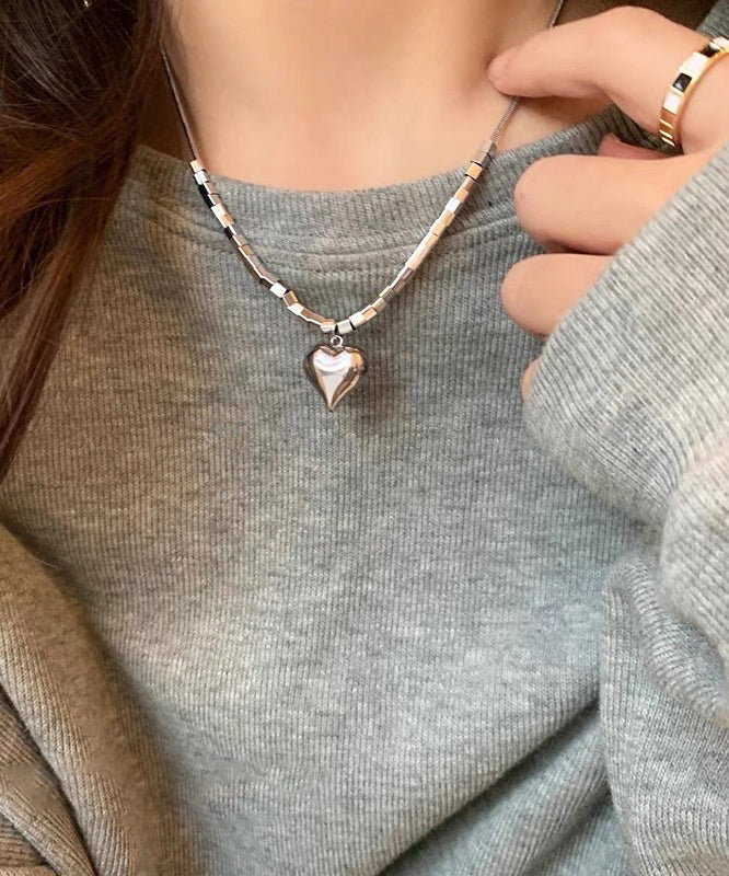 Fine Silk Stainless Steel Love Pendant Necklace