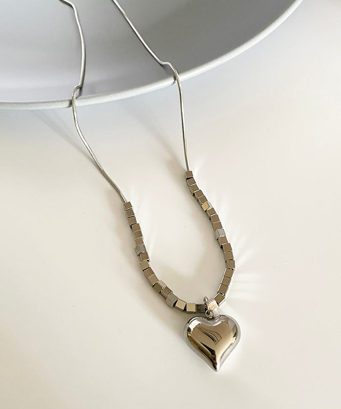 Fine Silk Stainless Steel Love Pendant Necklace