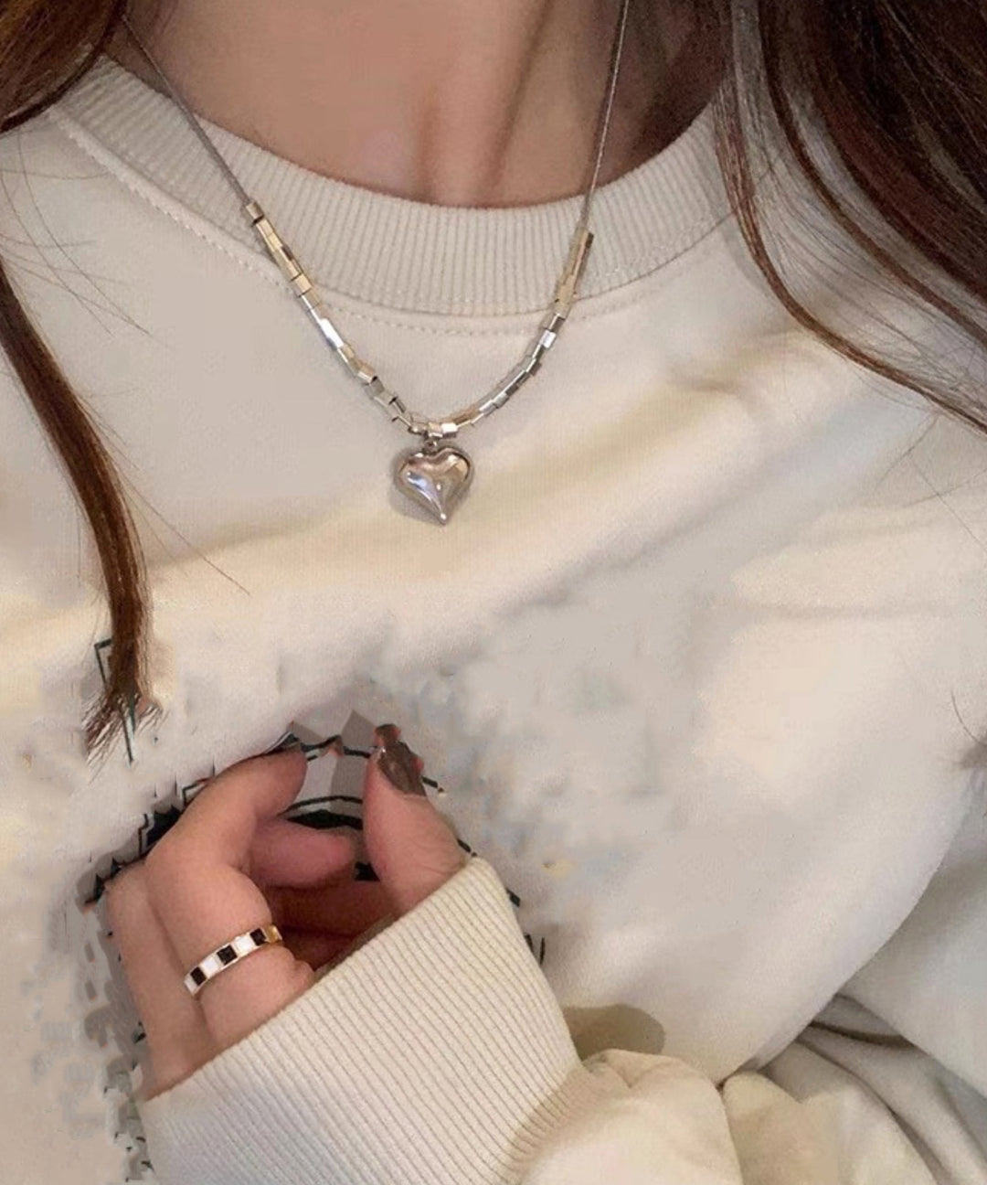 Fine Silk Stainless Steel Love Pendant Necklace