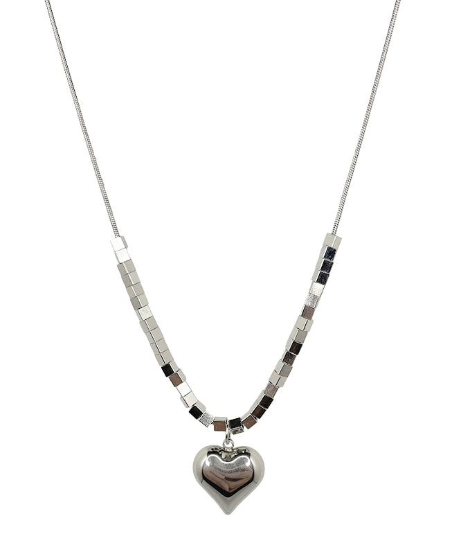 Fine Silk Stainless Steel Love Pendant Necklace