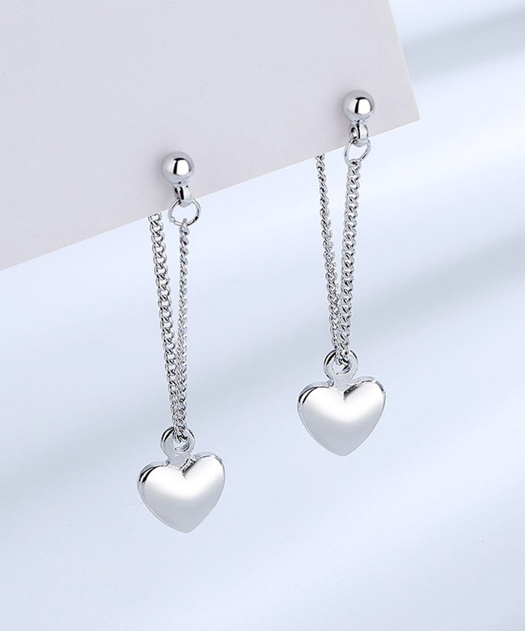 Fine Silk Stainless Steel Love Tassel Drop Earrings