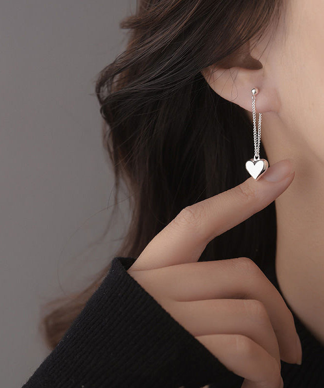 Fine Silk Stainless Steel Love Tassel Drop Earrings