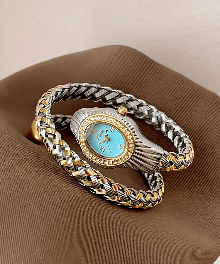 Fine Silk Stainless Steel Zircon Serpentine Waterproof Watch - Omychic