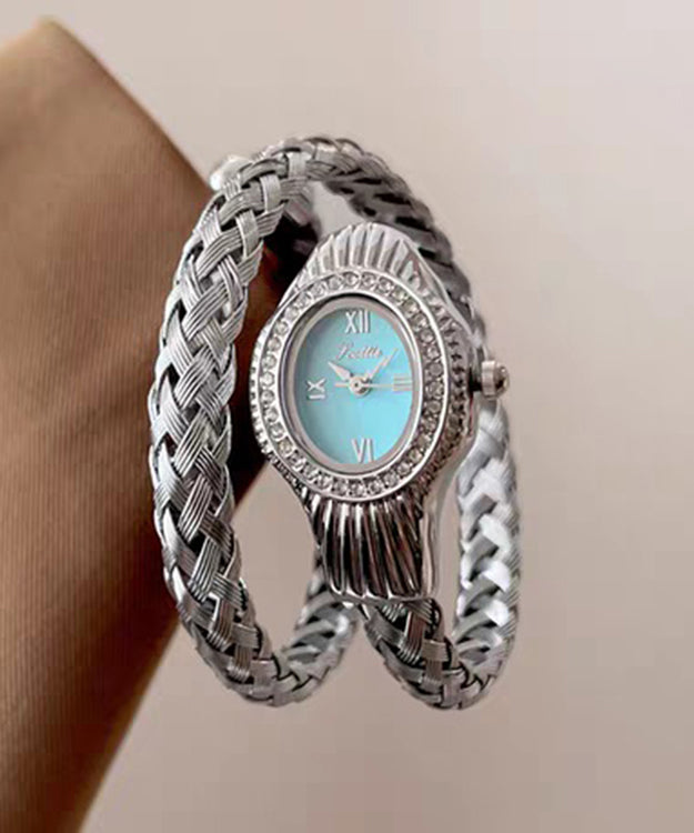 Fine Silk Stainless Steel Zircon Serpentine Waterproof Watch - Omychic