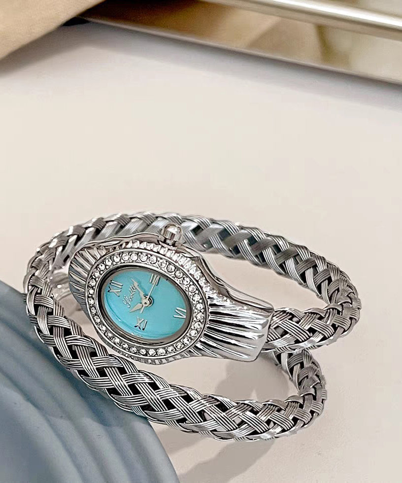Fine Silk Stainless Steel Zircon Serpentine Waterproof Watch - Omychic