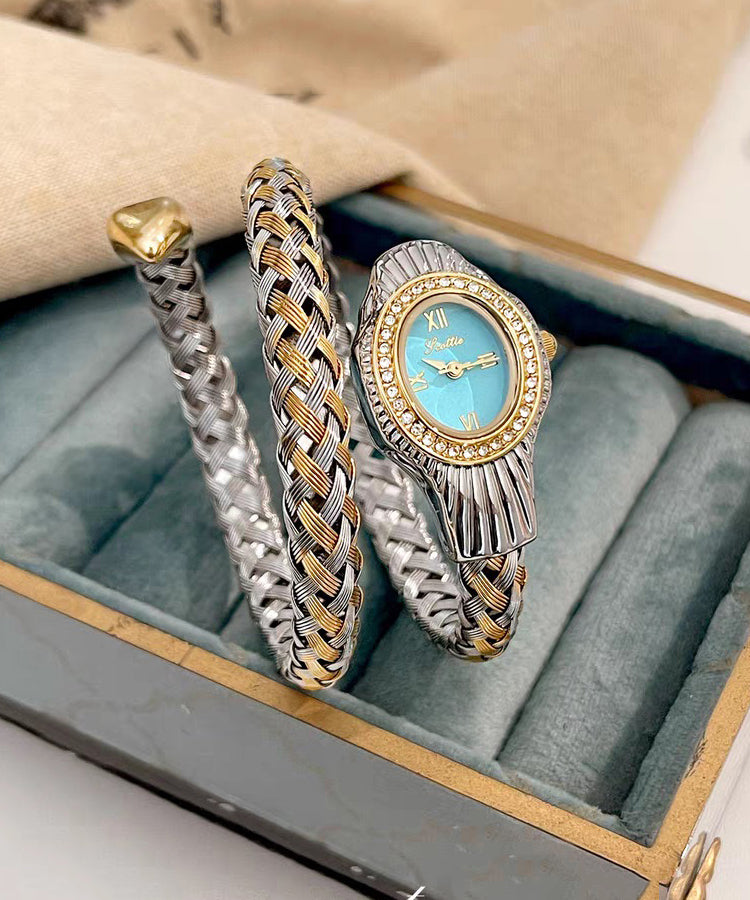 Fine Silk Stainless Steel Zircon Serpentine Waterproof Watch - Omychic