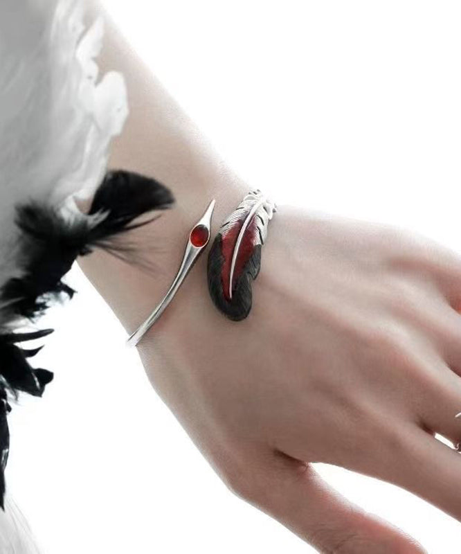 Fine Silk Sterling Silver Crane Feather Cuff