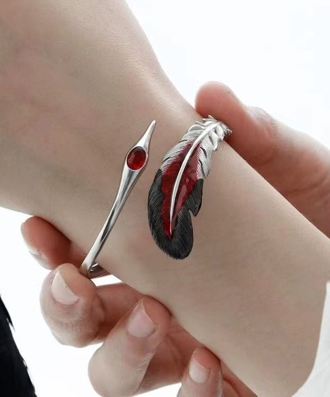 Fine Silk Sterling Silver Crane Feather Cuff