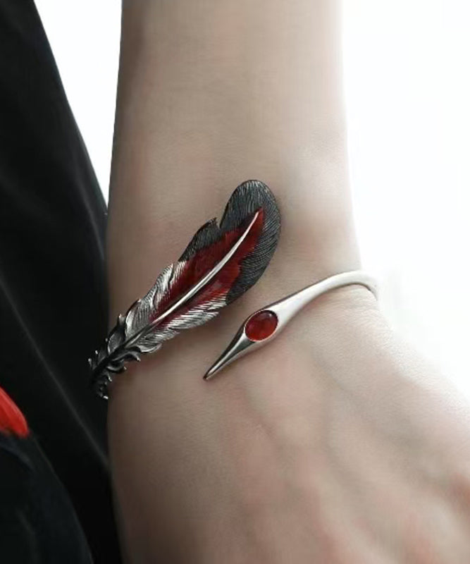 Fine Silk Sterling Silver Feather Cuff