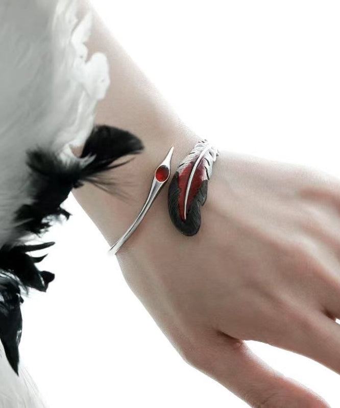 Fine Silk Sterling Silver Feather Cuff