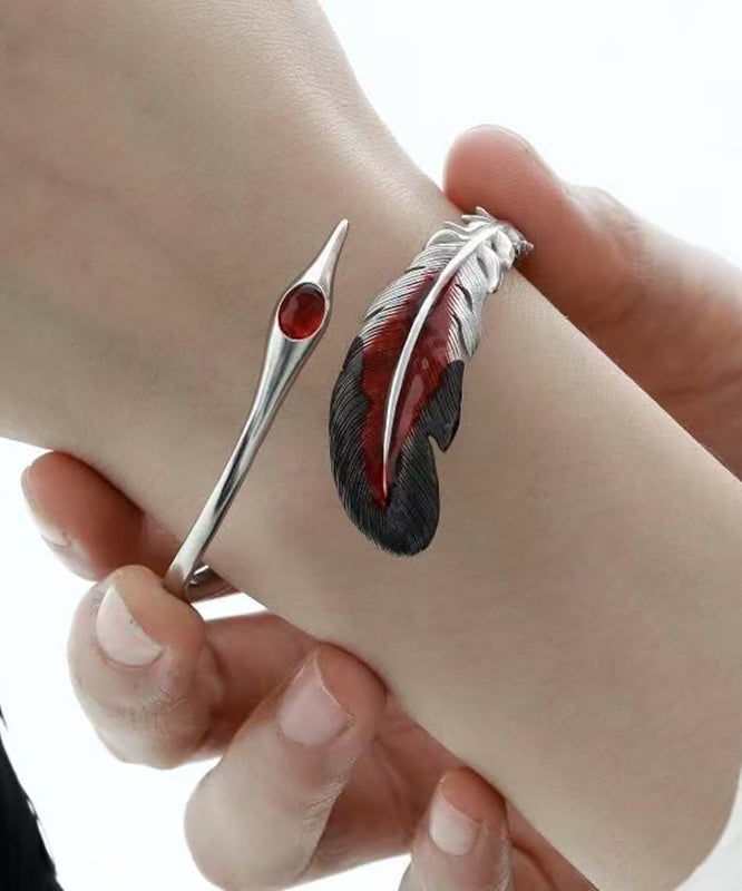 Fine Silk Sterling Silver Feather Cuff