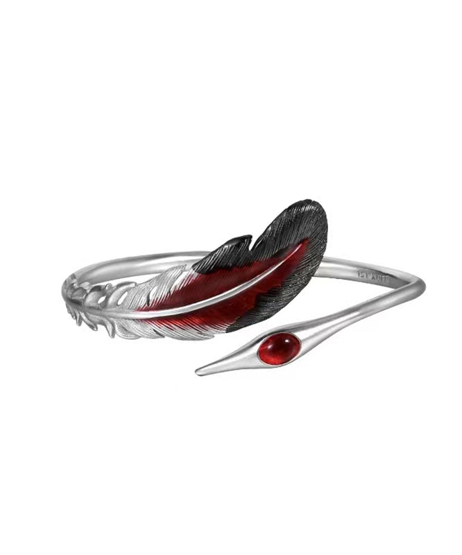 Fine Silk Sterling Silver Feather Cuff