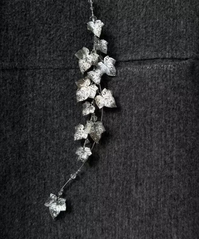 Fine Silk Sterling Silver Ivy Brooches