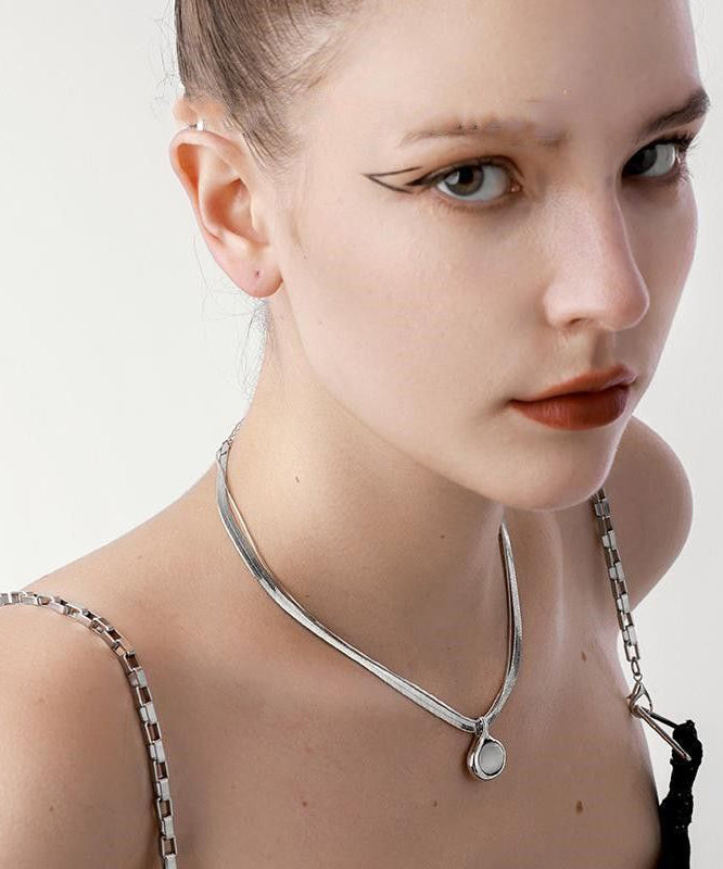 Fine Silk Sterling Silver Pendant Necklace