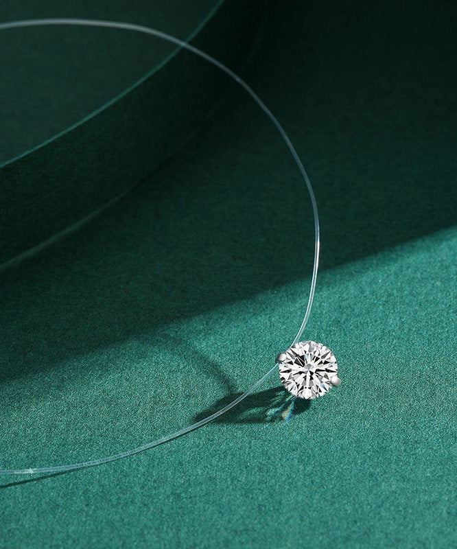 Fine Silk Sterling Silver Zircon Choker