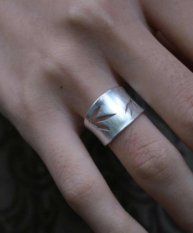 Fine Silk Sterling Silver Zircon Hollow Out Rings