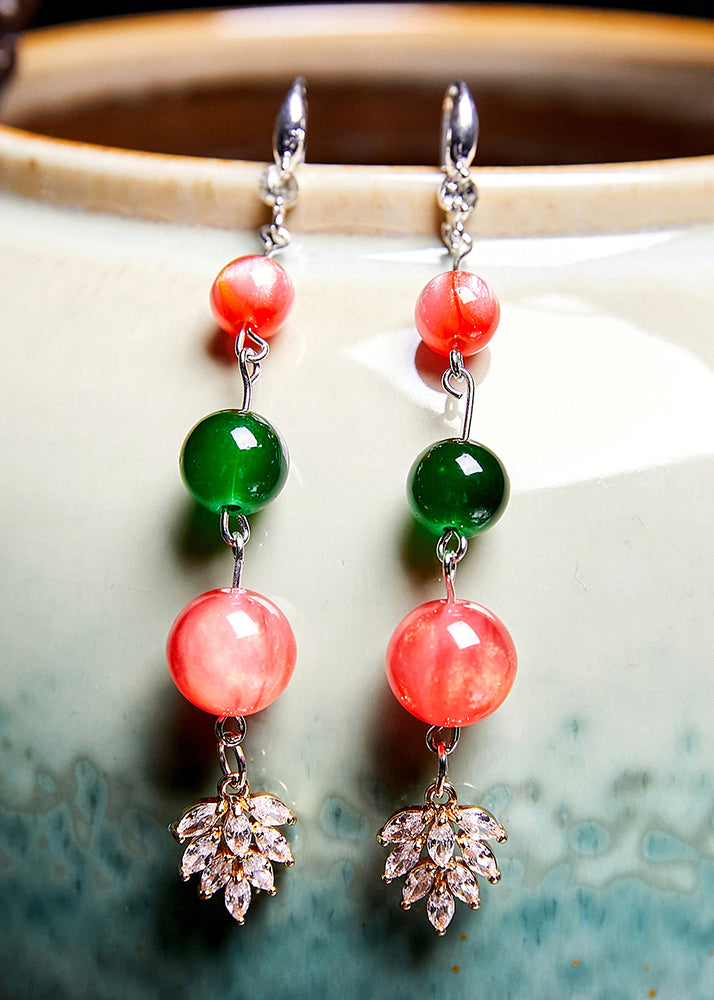 Fine Turquoise Grape shape Zircon Drop Earrings - Omychic