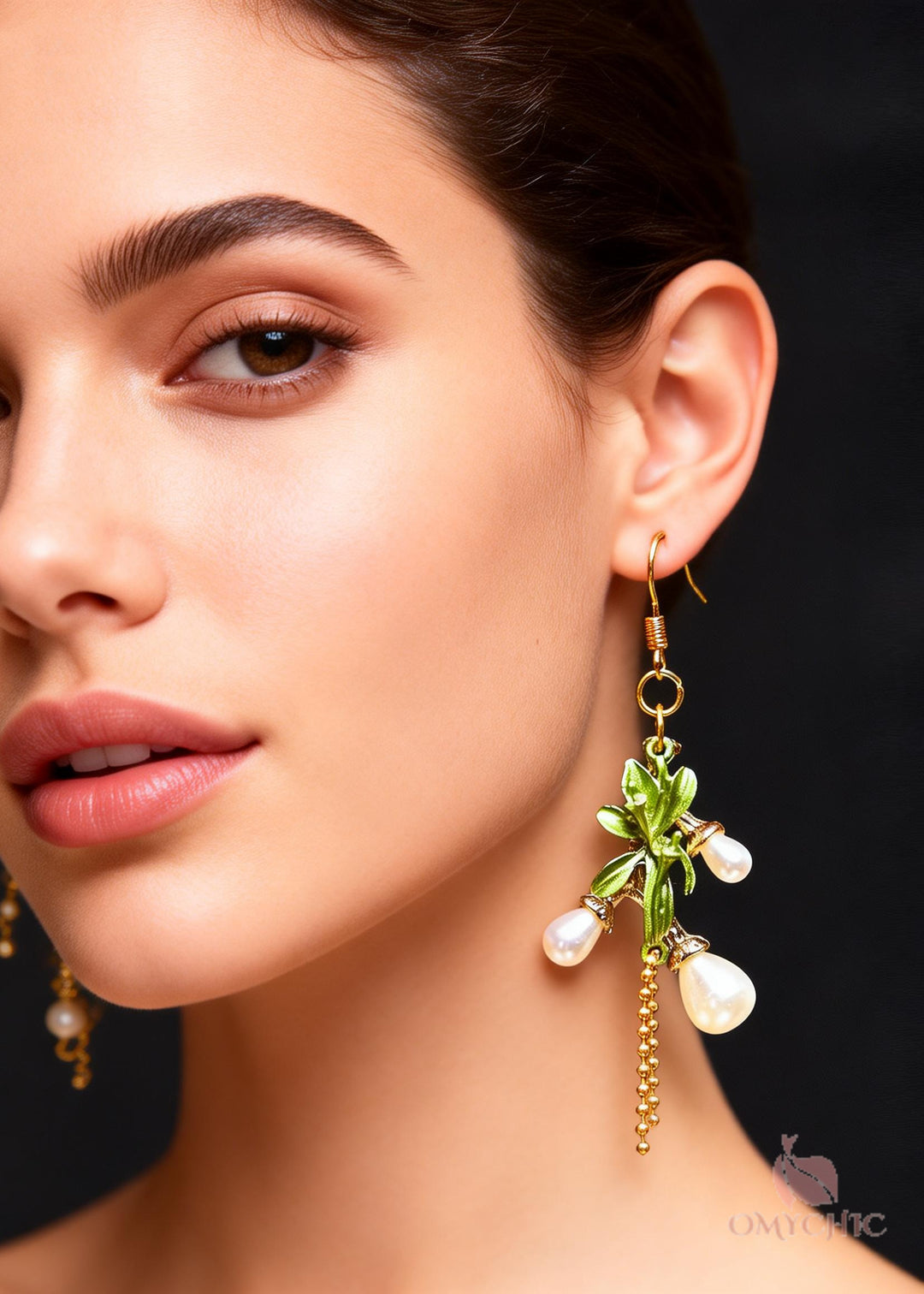 Fine White Pearl Branch Design Tassels Drop Earrings
