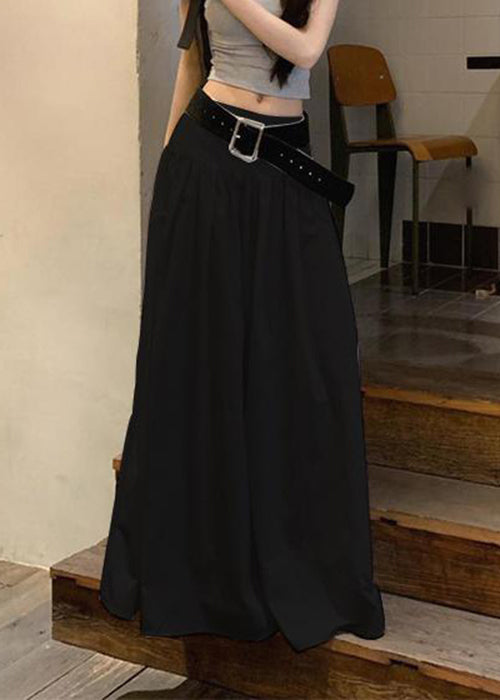 Fine White Solid High Waist Cotton Skirts Summer