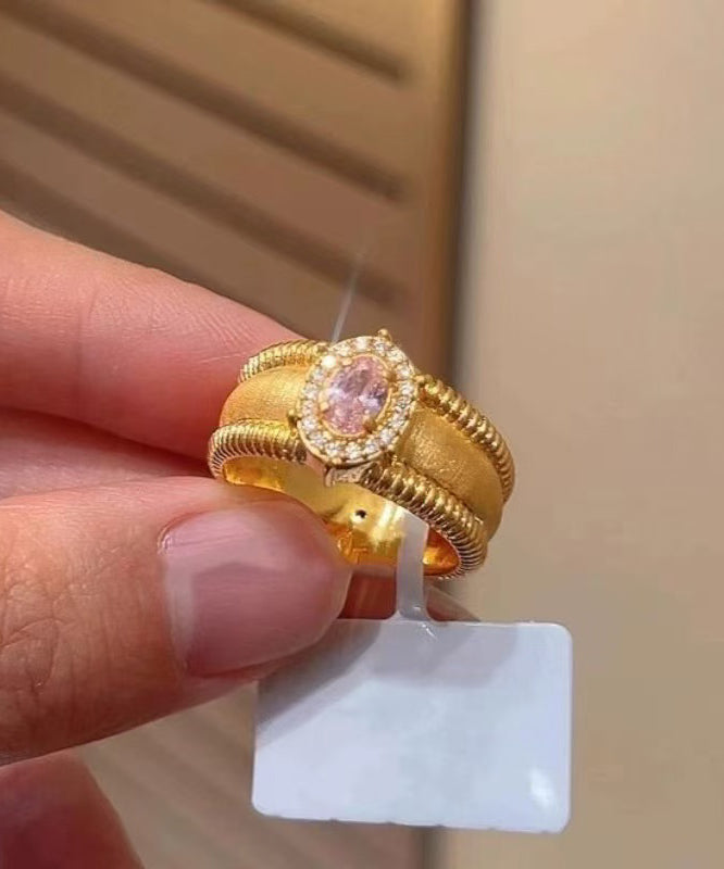Fine White Sterling Silver Overgild Zircon Pigeon Egg Rings
