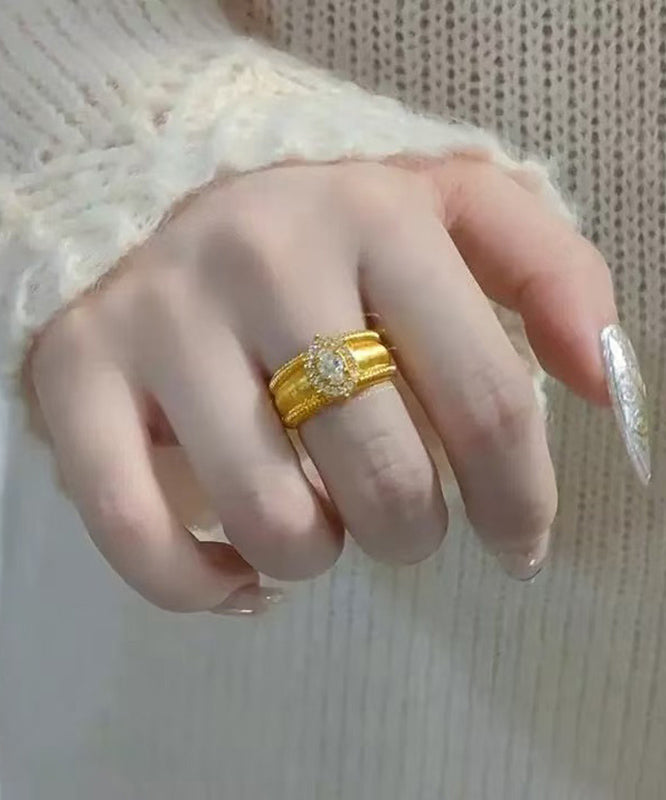 Fine White Sterling Silver Overgild Zircon Pigeon Egg Rings