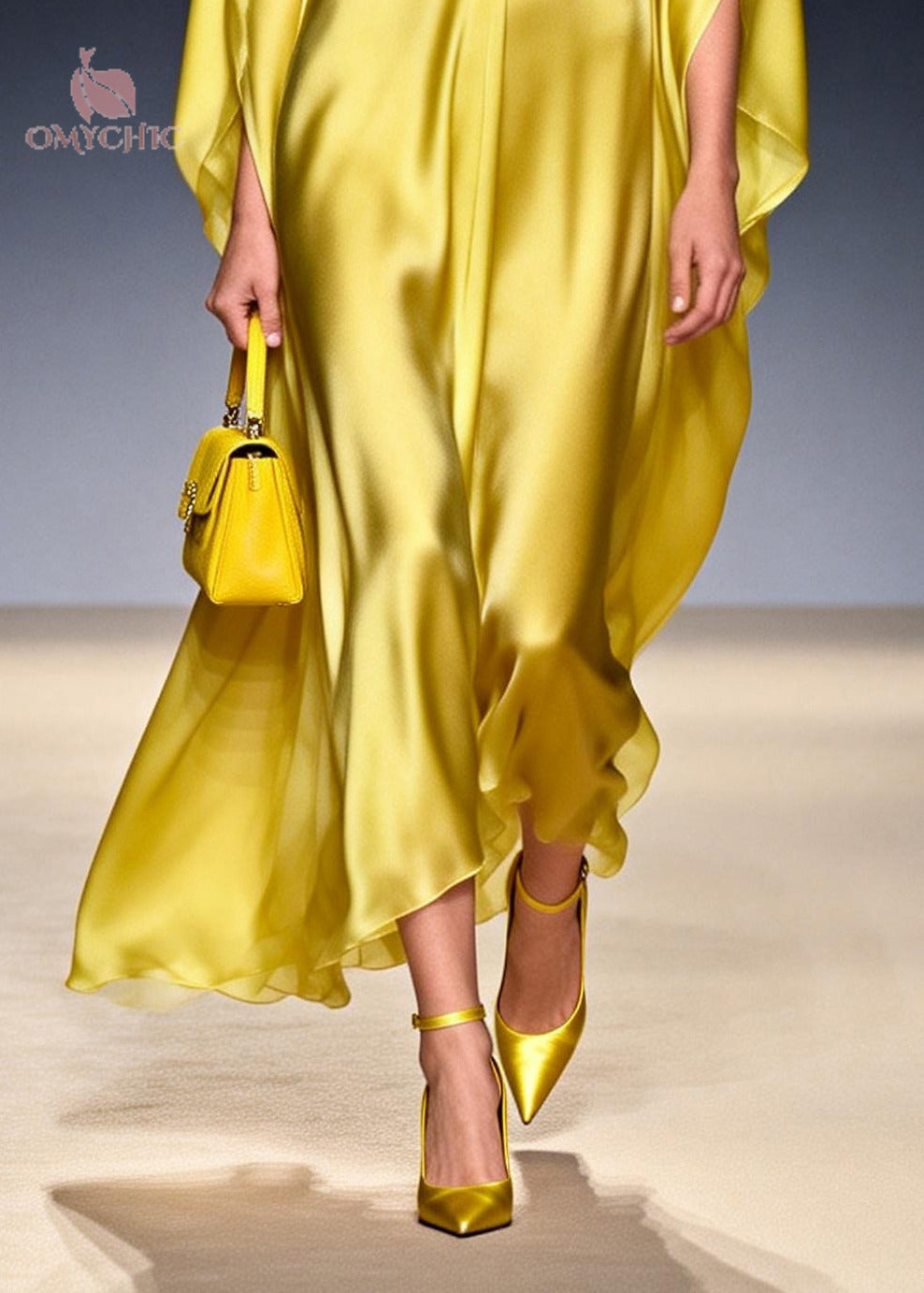 Fine Yellow V Neck Draping Chiffon Holiday Dresses Summer