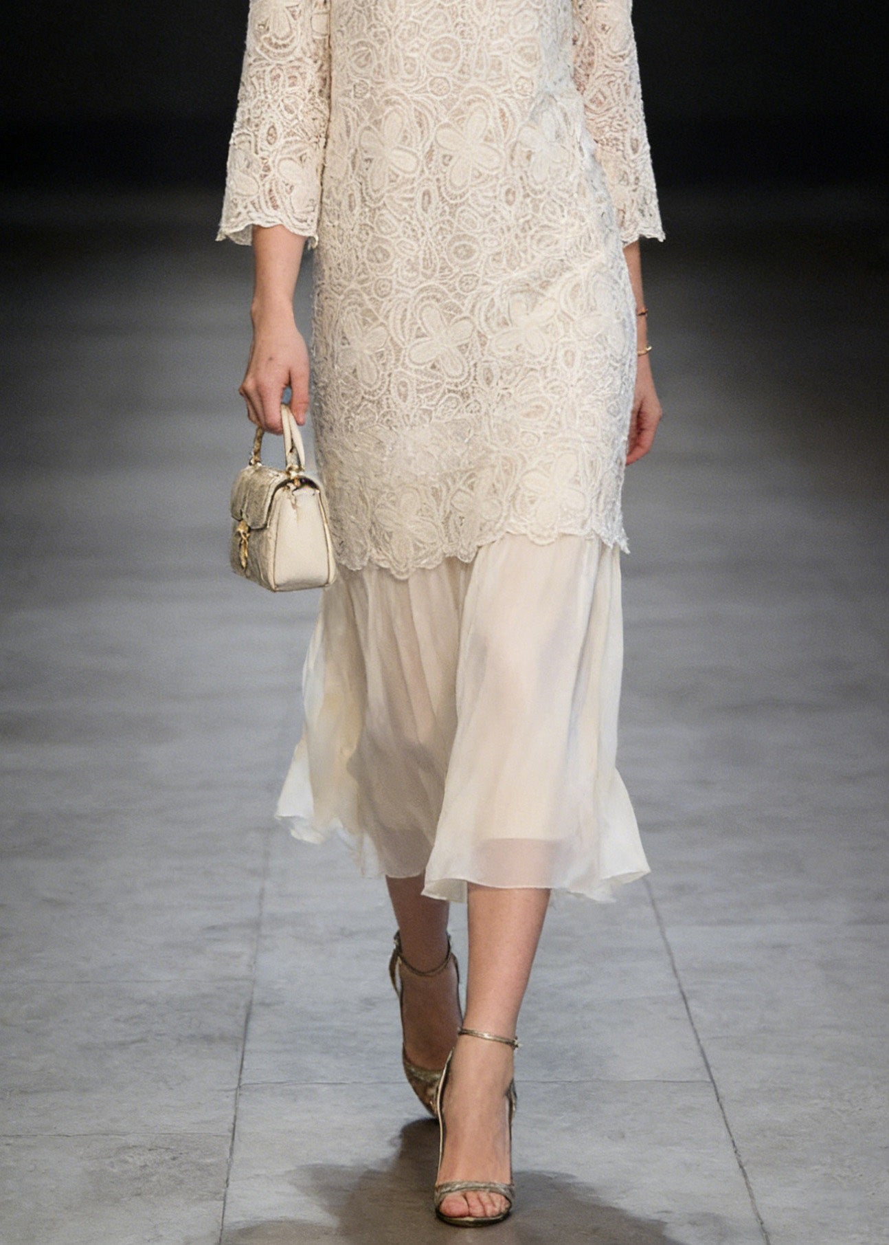 French Beige O Neck Patchwork Lace Dresses Summer - Omychic