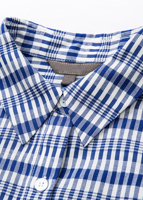 French Blue Peter Pan Collar Striped Shirts Fall