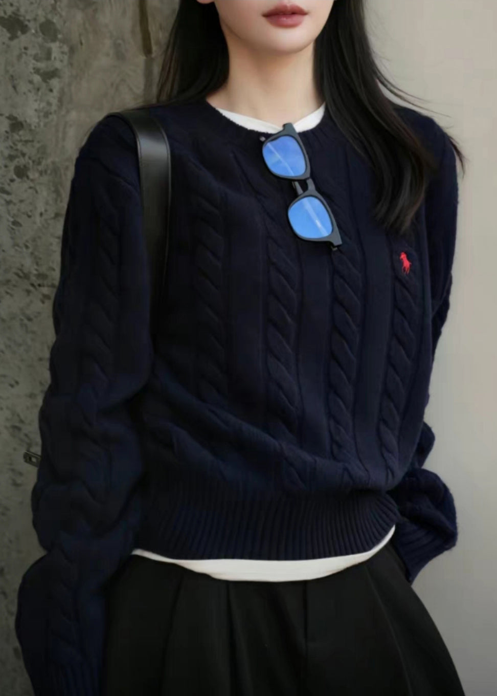 French Camel O Neck Embroidered Knit Sweaters Tops Spring