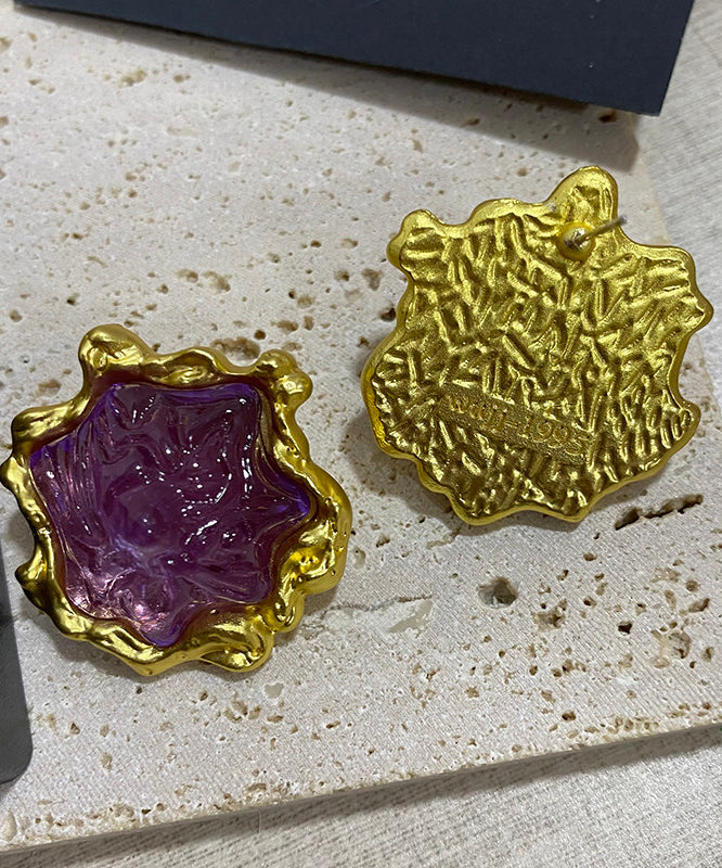 French Green Oversized Acrylic Stud Earrings - Omychic