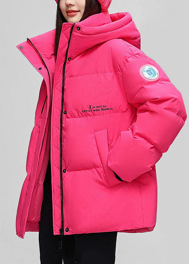 French Rose Oversized Thick Duck Down Winter Coats Winter
