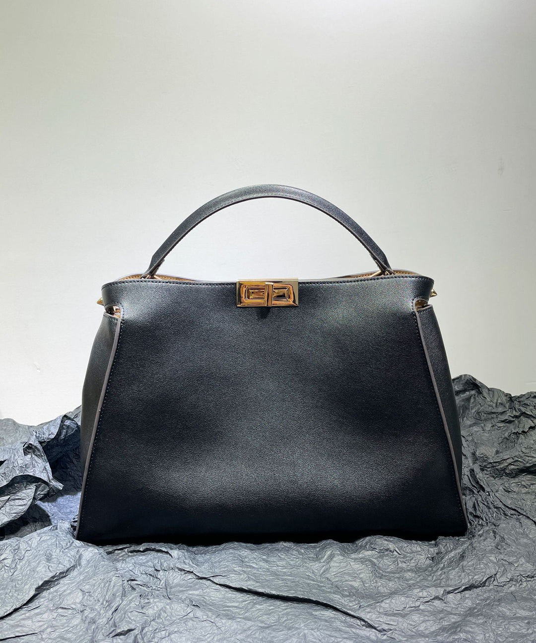 French White Solid Durable Leather Women Tote Handbag