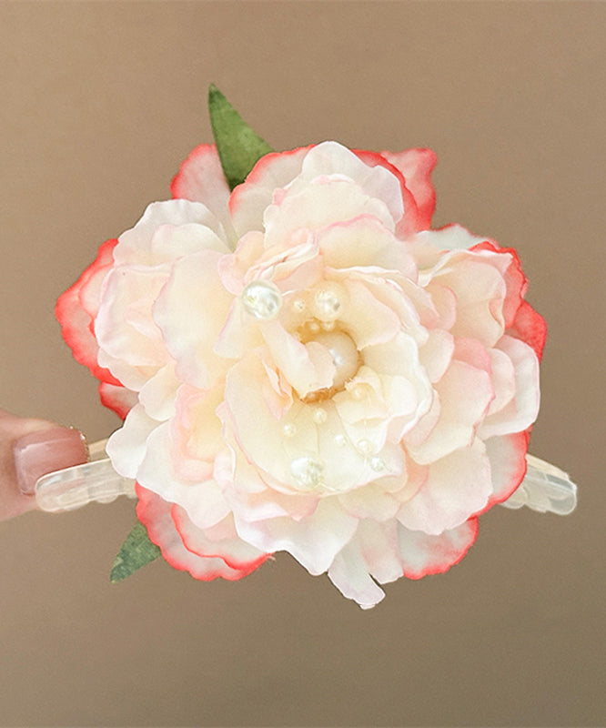 Gradient Color Alloy Pearl Peony Floral Hairpin