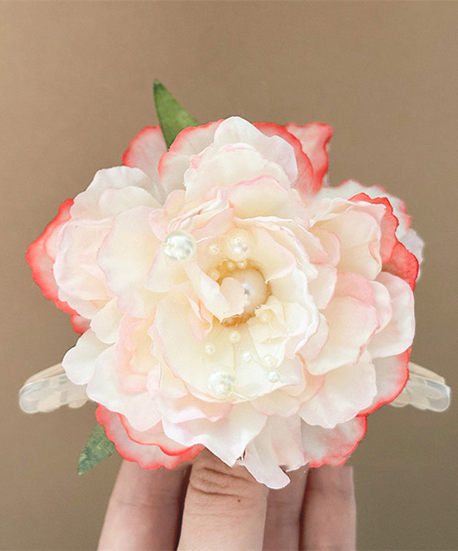 Gradient Color Alloy Pearl Peony Floral Hairpin