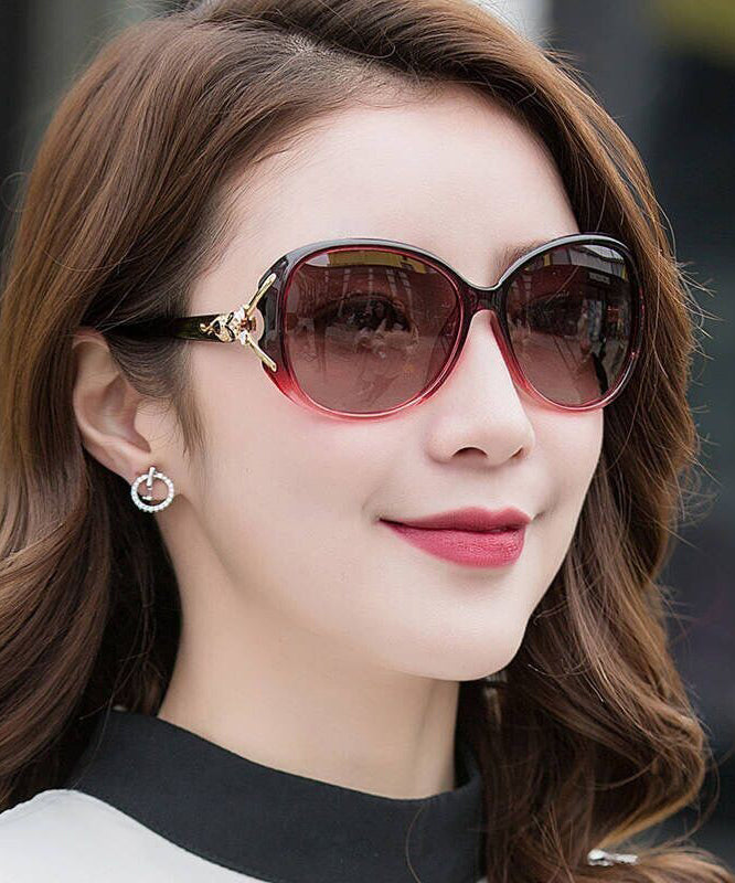 Gradient Color Purple Alloy Resin Sunglasses