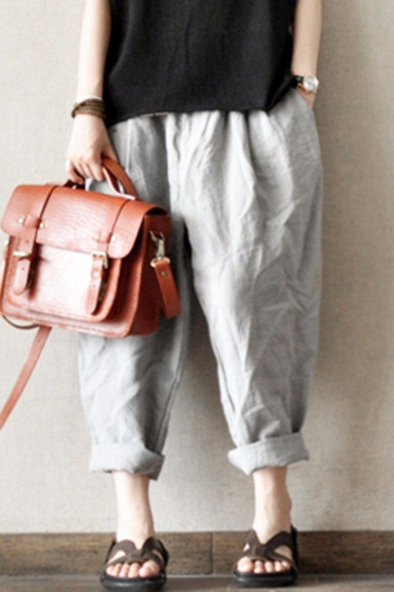 Turnip Pants Causal Linen Long Pants