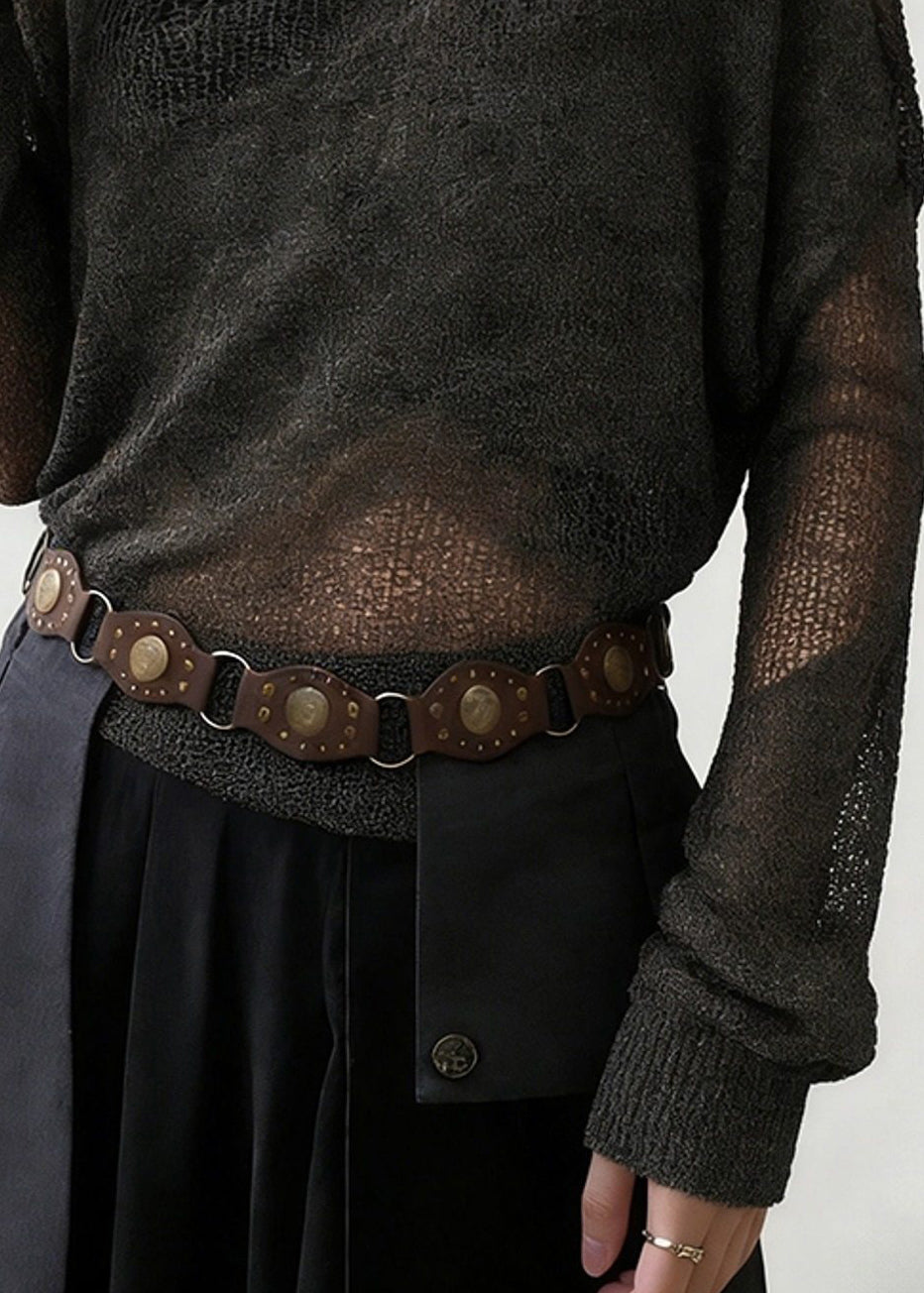 Grey Hollow Out Thin Knit Sweater O-Neck Spring