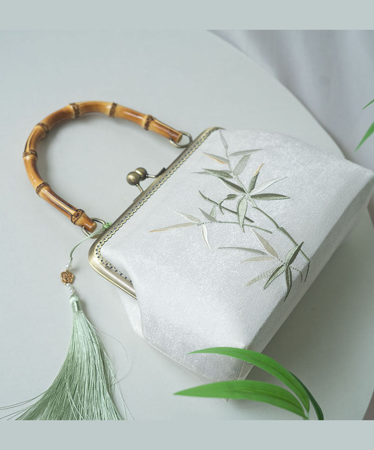 Handmade Bamboo Embroidery New Chinese Style Tote Bag