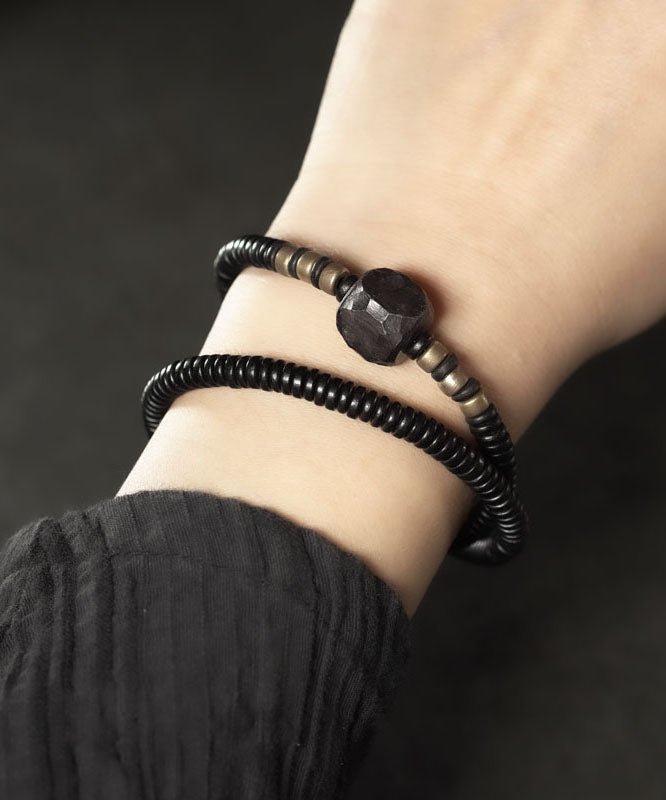Handmade Black Copper Unisex Ebony Chain Bracelet